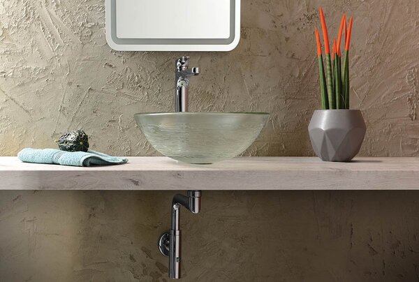 Sapho Sapho, Chiuvetă din sticlă RIPPLE diametru 42 cm, 2501-18