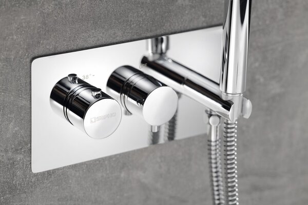 Sapho Sapho, RHAPSODY baterie termostatică de duș, cu duș de mână, 2 ieșiri, crom, 5508