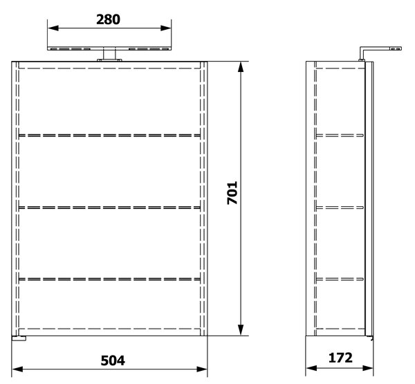 Sapho Sapho, galerie RIWA cu iluminare LED, 50x70x17cm, stejar Alabama, RIW050-0022