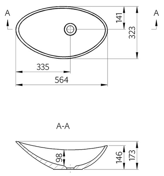 Sapho Sapho, lavoar ROSSETA 56,4x32,3cm, marmura turnata, alb, RS564