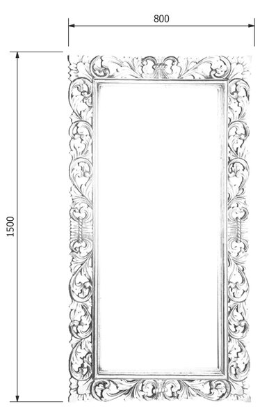 Sapho Sapho, oglinda SCULE in rama, 80x150cm, argintiu antic, IN334