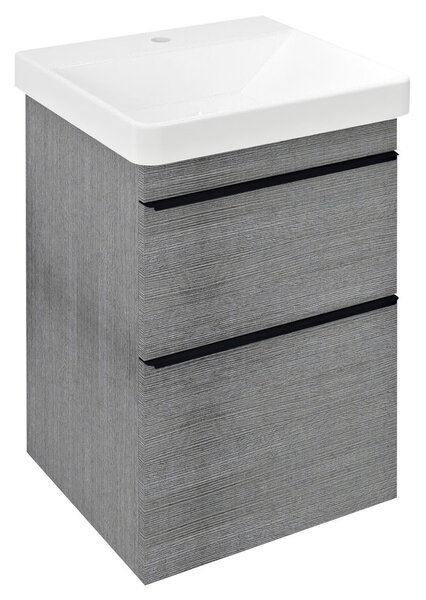 Sapho Sapho, dulap lavoar SITIA 46,4x70x44,2cm, 2x sertare, stejar argintiu, SI050-1111