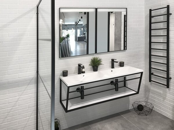 Sapho Sapho, SKA Construcție sub chiuvetă 600x400x460mm, mat alb, cu raft MDF alb, SKA111