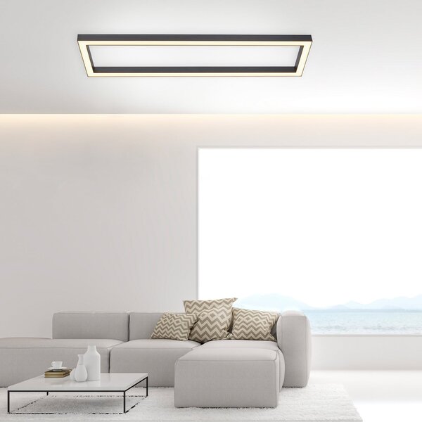 Plafoniere PURE, PURE Lines Square, reglabil, Negru, Camera de zi, Metal, Modern