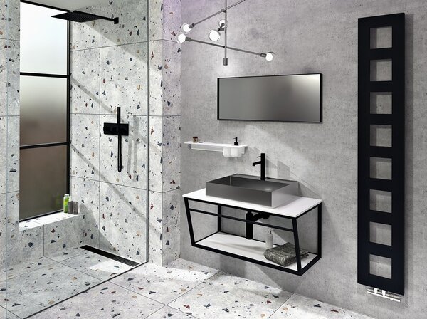 Sapho Sapho, SKA Construcție sub chiuvetă 600x400x460mm, mat alb, cu raft MDF alb, SKA111