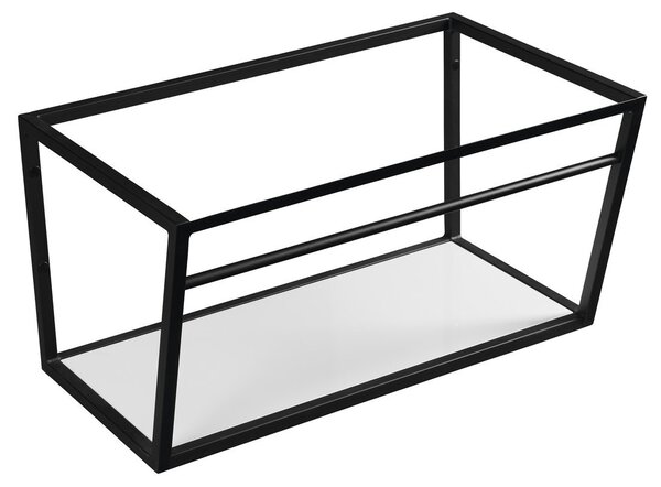 Sapho Sapho, SKA Construcție sub chiuvetă 750x400x460mm, mat negru, cu raft MDF alb, SKA102