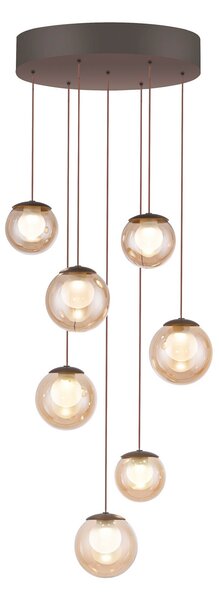 Lustră Pendul PURE, Popup, reglabil, Bronz / Alamă Veche, Camera de zi, Sticlă