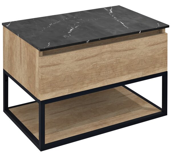 Sapho Sapho, dulap lavoar SKARA 80x50x45cm, negru mat/stejar alabama, CG008-2222