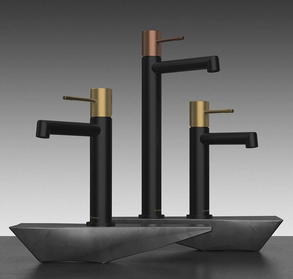 Sapho Sapho, baterie SOLARIS de perete pentru baie, crom-negru, WD010CB