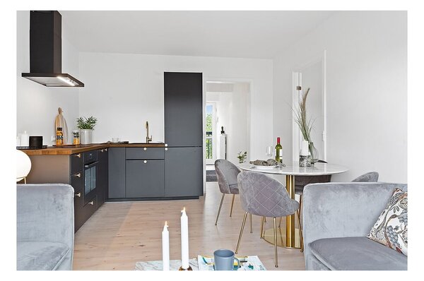 Scaune de dining gri-deschis 2 buc. din catifea Geneve – House Nordic