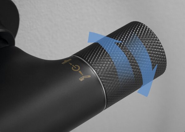 Sapho Sapho, coloana de dus SOLARIS cu robinet termostatic, negru mat, WD139B