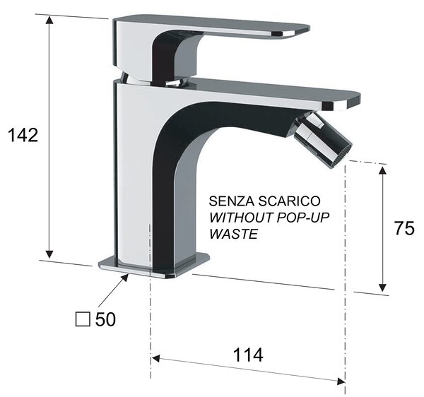 Sapho Sapho, baterie pentru bideu SPY, fără priză, negru mat, PY03/15