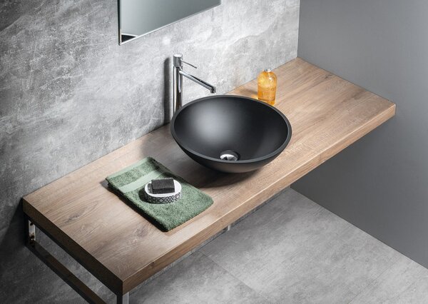 Sapho Sapho, lavoar gravat pe sticla TELICA, diametru 42 cm, negru, TY181B