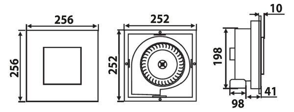 Sapho Sapho, TECTO ventilator de tavan baie axial, 20 W, teava 100 mm, alb, TC201
