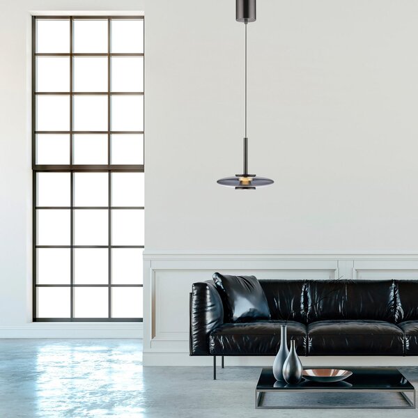 Lustră Pendul PURE, Vitrum, reglabil, Gri, Camera de zi, Sticlă, Modern