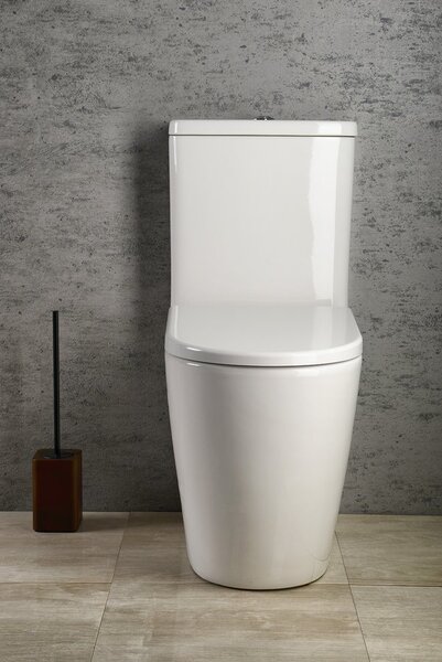 Sapho Sapho, vas combinat pentru WC TURKU FĂRĂ BORDA ridicat, cu apă/deșeuri spate, PC104WR