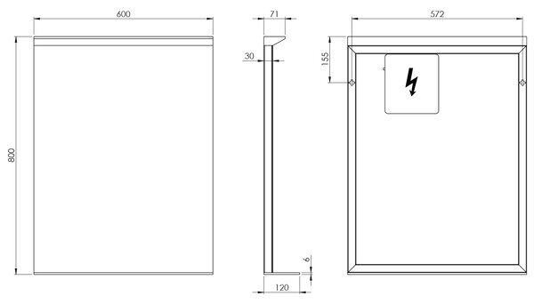 Sapho Sapho, oglinda TRAKA cu iluminare LED si raft, 60x80cm, TK060