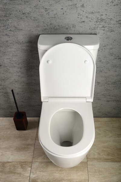 Sapho Sapho, vas combinat pentru WC TURKU FĂRĂ BORDA ridicat, cu apă/deșeuri spate, PC104WR