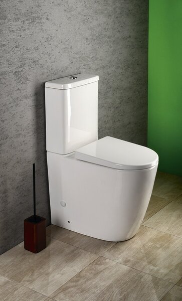 Sapho Sapho, vas combinat pentru WC TURKU FĂRĂ BORDA ridicat, cu apă/deșeuri spate, PC104WR