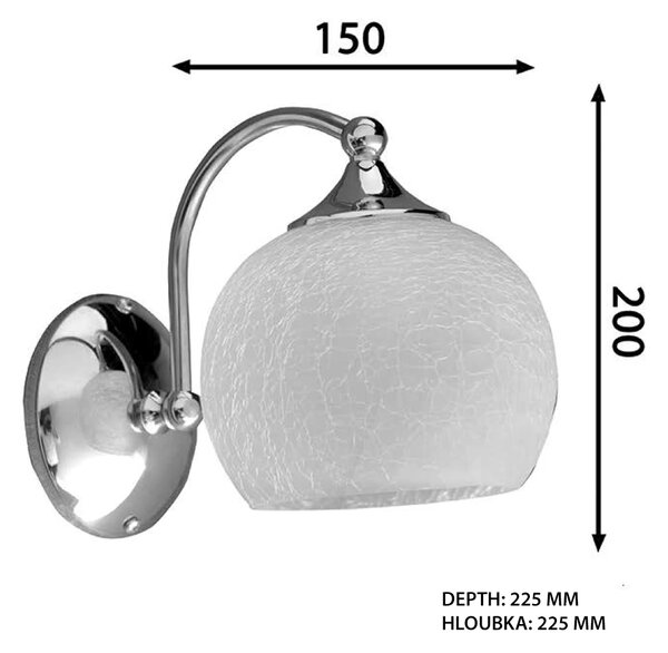 Sapho Sapho, aplică VERITA E27, 40W, 230V, crom, AU537