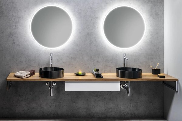 Sapho Sapho, oglinda rotunda VISO cu iluminare LED, ø 90cm, VS090