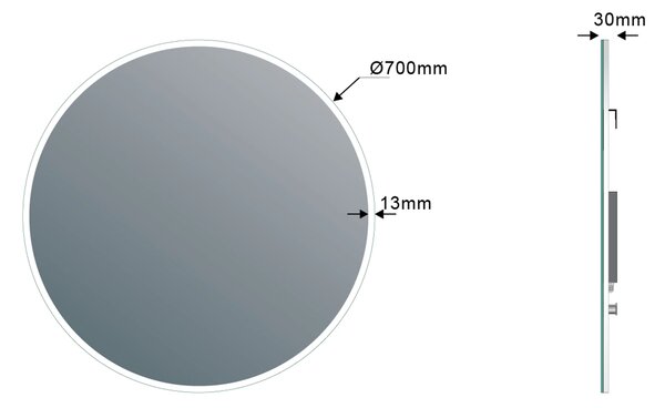 Sapho Sapho, oglinda rotunda cu iluminare din spate VISO LED, diametru 70cm, VS070