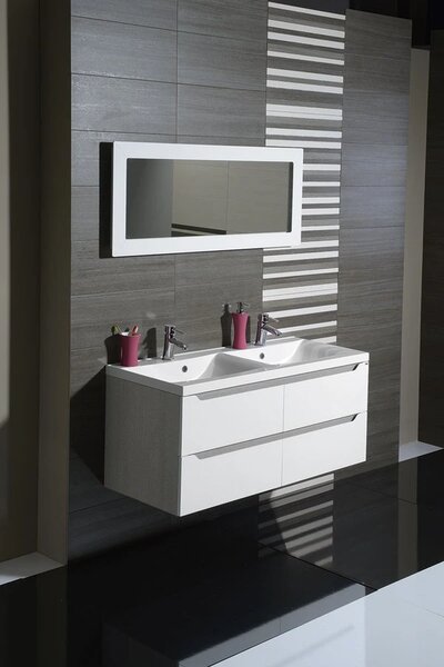 Sapho Sapho, WAVE dulap chiuvetă dublă 119,7x50x47,8cm, alb (WA121), WA120-3030