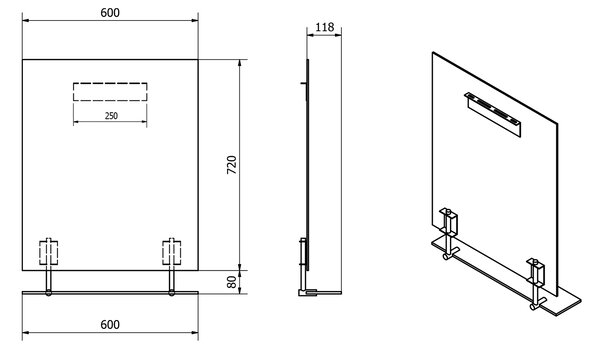 Sapho Sapho, oglinda WEGA 600x800mm, cu raft, 60092-6