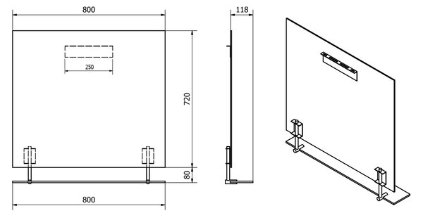 Sapho Sapho, oglinda WEGA 800x800mm, cu raft, 60092-8