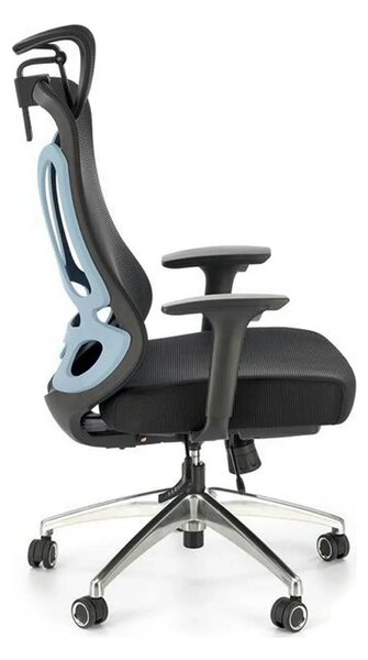 Scaun birou GILBERTO, negru/crom, stofa clasica/metal, 70x64x121/129 c