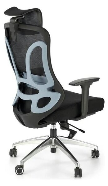 Scaun birou GILBERTO, negru/crom, stofa clasica/metal, 70x64x121/129 c
