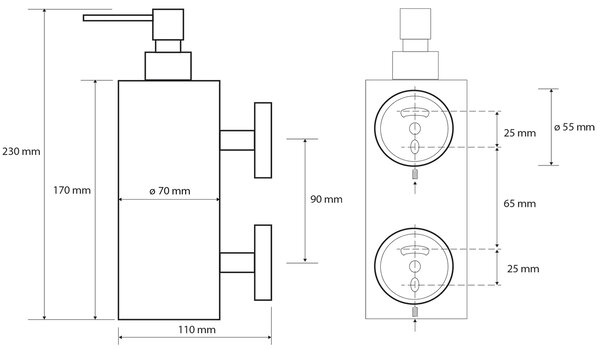 Sapho Sapho, dozator de sapun X-ROUND 550ml, crom, XR102