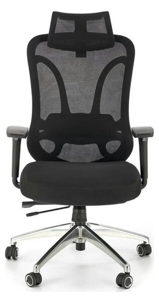 Scaun birou GILBERTO, negru/crom, stofa clasica/metal, 70x64x121/129 c