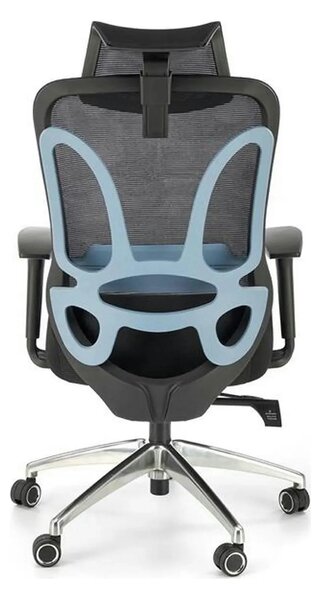 Scaun birou GILBERTO, negru/crom, stofa clasica/metal, 70x64x121/129 c
