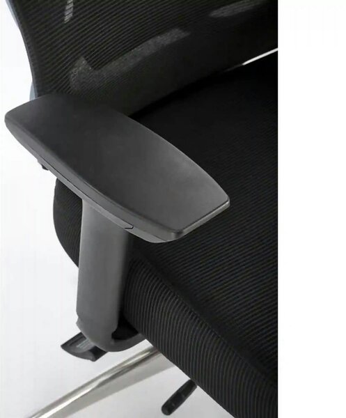 Scaun birou GILBERTO, negru/crom, stofa clasica/metal, 70x64x121/129 c