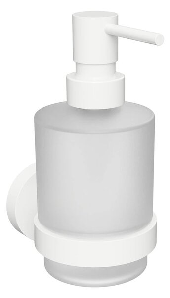 Sapho Sapho, dozator de săpun X-ROUND WHITE 200ml, sticlă de lapte, mat alb, XR103W
