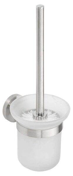 Sapho Sapho, perie de toaletă X-STEEL suspendată, sticlă de lapte, covoraș din oțel inoxidabil, XS301
