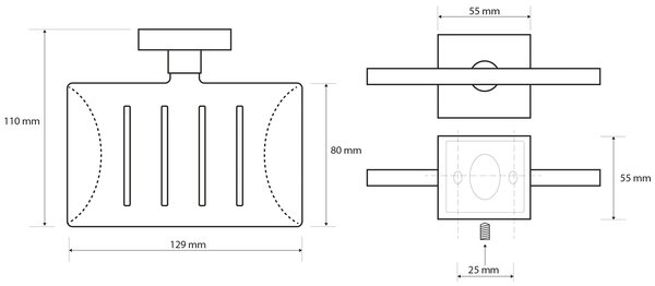 Sapho Sapho, sapuniera dreptunghiulara X-SQUARE cu gauri, crom, XQ800