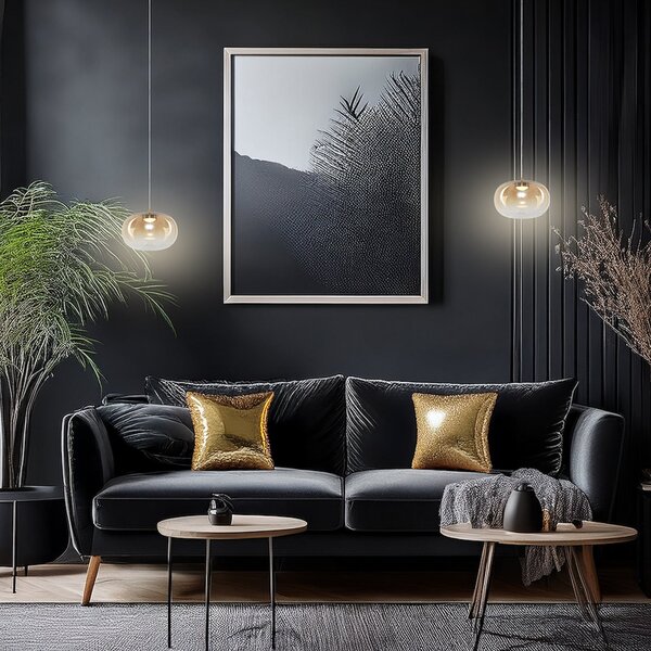 Milagro Lighting Lampă suspendată LED Vaso, de culoare chihlimbar, Ø 18 cm, sticlă, Bej, Camera de zi / sufragerie, Sticlă, Modern