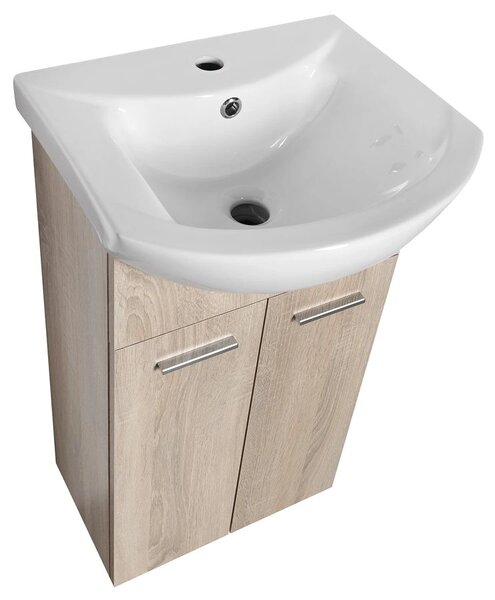 Aqualine Sapho, dulap lavoar ZOJA 42x74x25cm, stejar platinat, 51144