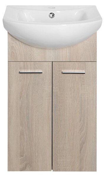 Aqualine Sapho, dulap lavoar ZOJA 42x74x25cm, stejar platinat, 51144
