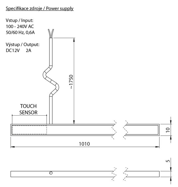 Sapho Sapho, banda LED LOREA 101cm, 1W, alb rece, LED105