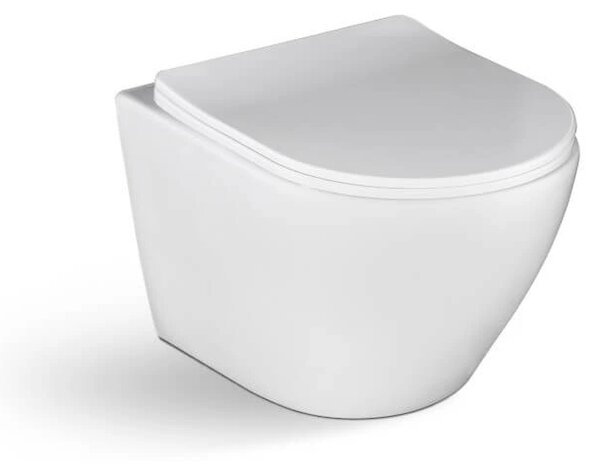 Laveo Desna, vas WC suspendat Rimless 485x370x320 mm + scaun WC, alb lucios, LAV-VMD_600S