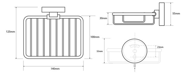 Sapho Sapho, sapuniera X-ROUND, crom, XR801