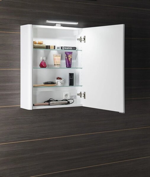 Sapho Sapho, galerie LUCIE cu iluminare LED, 55x70x17cm, alb, LU055-0030