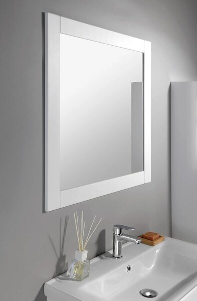Aqualine Aqualine, oglinda FAVOLO in cadru 80x80cm, alb mat, FV080