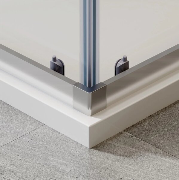 Erga Tucson, cabină de duș cu ușă glisantă 70 (uşă) x 70 (perete) x 190 cm, sticlă transparentă de 6 mm, profil cromat, ERG-S02-TUCSON-D070D070-CL-CR