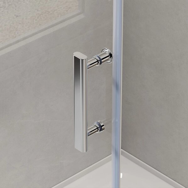 Erga Tucson, cabină de duș cu ușă glisantă 70 (uşă) x 70 (perete) x 190 cm, sticlă transparentă de 6 mm, profil cromat, ERG-S02-TUCSON-D070D070-CL-CR