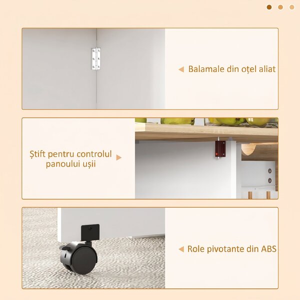 HOMCOM Masă de Dining Pliabilă cu Sertar și Rafturi, Masă Economică cu Extensii pentru Bucătărie, Sufragerie, Living, Stejar | Aosom Romania