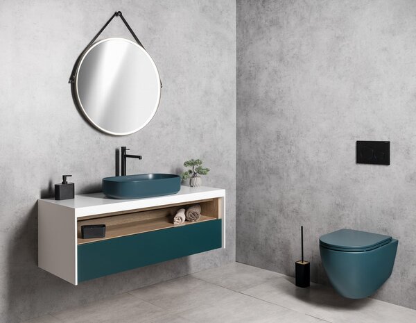 Sapho Sapho, chiuveta ceramica blat INFINITY OVAL, 55x36 cm, verde petrol mat, 10NF65055-2P
